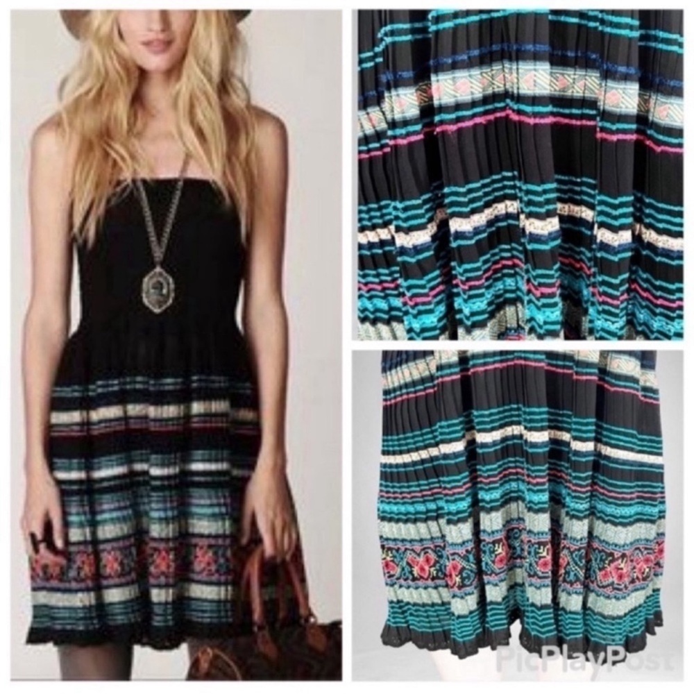 Free People Show Me Your Convertible Skirt Dress Black Combo SZ S
